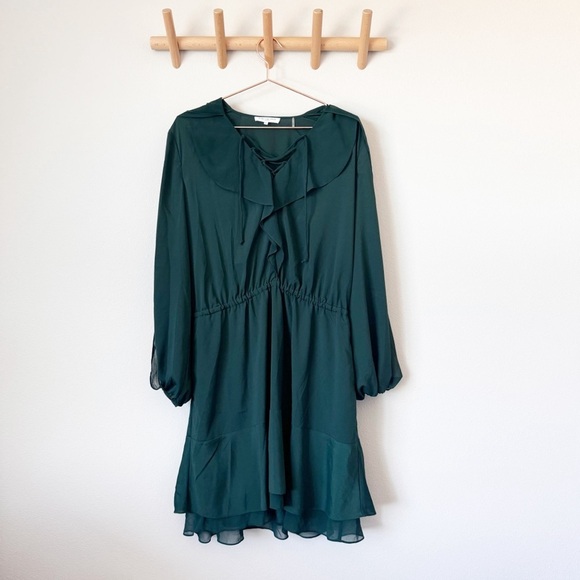 Kobi Halperin Green Lace Up Dress